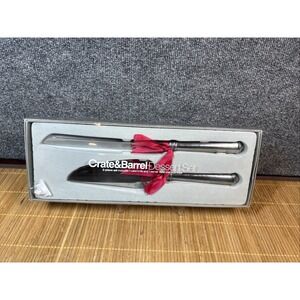 Crate and Barrel by Lenox  Stainless Cake Knife & Cake/Dessert Server Set~NIP